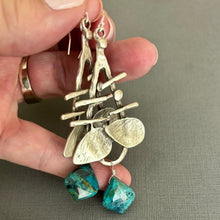 Load image into Gallery viewer, Chrysocolla Chandelier Earrings OOAK
