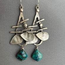Load image into Gallery viewer, Chrysocolla Chandelier Earrings OOAK