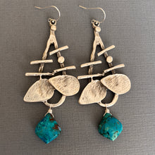 Load image into Gallery viewer, Chrysocolla Chandelier Earrings OOAK