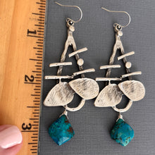 Load image into Gallery viewer, Chrysocolla Chandelier Earrings OOAK
