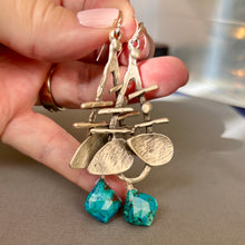 Load image into Gallery viewer, Chrysocolla Chandelier Earrings OOAK