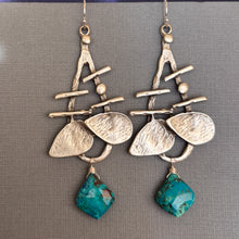 Load image into Gallery viewer, Chrysocolla Chandelier Earrings OOAK