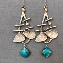 Load image into Gallery viewer, Chrysocolla Chandelier Earrings OOAK