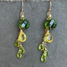 Load image into Gallery viewer, Bicolor Lemon Lime Cascade Earrings