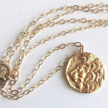 Load image into Gallery viewer, Leo Season Ancient Lion Coin Replica Gold Vermeil Necklace