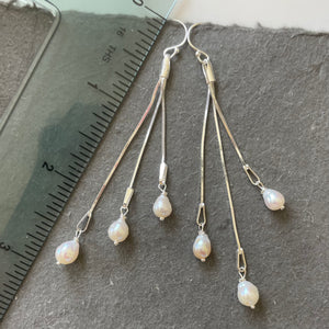 Dripping with Petite Baroque Pearls Tassel Earrings