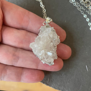 Rock the Casbah #8 Rock Crystal Quartz Necklace OOAK on Moonstone