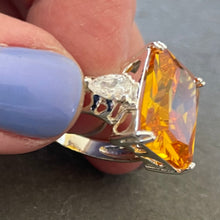 Load image into Gallery viewer, Golden Topaz Look Cocktail Ring, 7