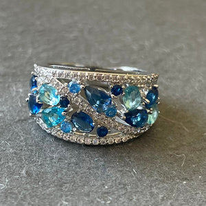 Blue Sapphire Look Fun Ring, 002 Size 7