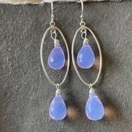 Glowing Scorolite Oval Hoop Earrings