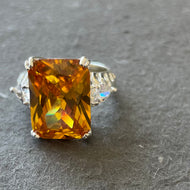 Golden Topaz Look Cocktail Ring, 7