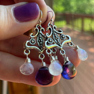 You must be royalty, Color Change Chandelier Earrings