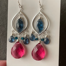 Load image into Gallery viewer, Captivating Kyanite and Sapphire Pink Earrings