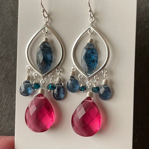 Captivating Kyanite and Sapphire Pink Earrings
