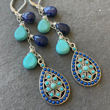 Load image into Gallery viewer, Lapis Lazuli and Turquoise Boho Cascades