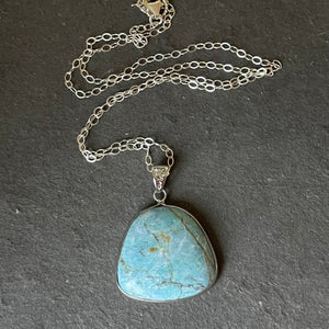 Chrysocolla Bezel Pendant, OOAK 01