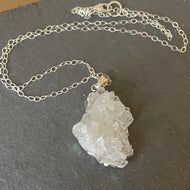 Rock the Casbah #8 Rock Crystal Quartz Necklace OOAK on Moonstone