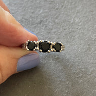 Black CZ Cocktail Ring, 8