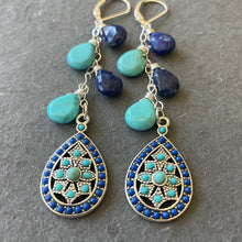Load image into Gallery viewer, Lapis Lazuli and Turquoise Boho Cascades