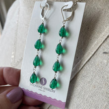 Load image into Gallery viewer, Emerald Green Teardrop Stack Earrings