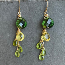 Load image into Gallery viewer, Bicolor Lemon Lime Cascade Earrings