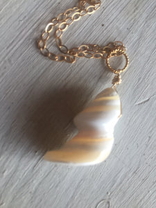 Hawaiian Trochus Mother of Pearl Necklace, metal choices