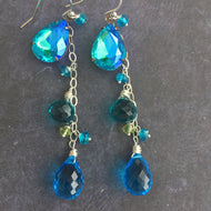 Mermaid Aurora Borealis Dangles, Mixed metal