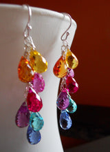 Load image into Gallery viewer, Multi color quartz teardrop earrings -  Goody Goody Gumdrops