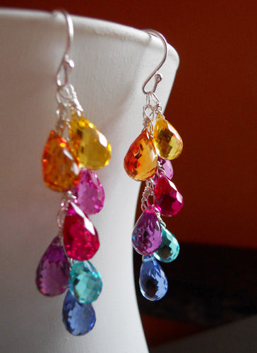 Multi color quartz teardrop earrings -  Goody Goody Gumdrops