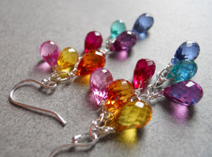 Multi color quartz teardrop earrings -  Goody Goody Gumdrops