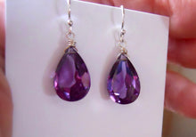 Load image into Gallery viewer, Alexandrite Quartz Color Change Pear Earrings