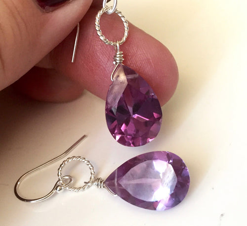 purple alexandrite earrings