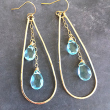 Load image into Gallery viewer, Aquamarine Anna Hoops, Metal Choices