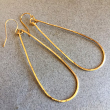 Load image into Gallery viewer, Anna Long Teardrop Hoops, 14k Gold filled