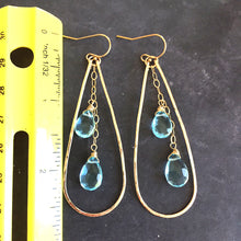 Load image into Gallery viewer, Aquamarine Anna Hoops, Metal Choices