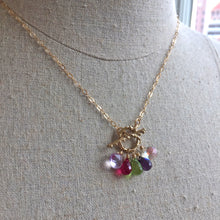 Load image into Gallery viewer, Anniversary Toggle Necklace, Amethyst, Quartz, Fire Moonstone