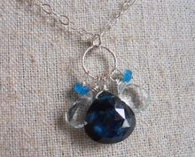 Load image into Gallery viewer, Blue Apatite and Aquamarine Loop Dangle Necklace