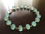 Poolside Aqua Chalcedony Bracelet, Gold or Silver