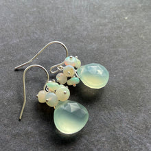 Load image into Gallery viewer, Opal and Chalcedony Cluster Earrings