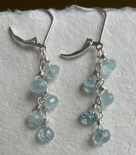 Load image into Gallery viewer, Aquamarine Petite Onion Cascade Earrings
