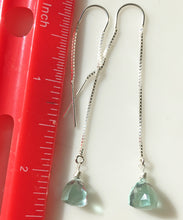 Load image into Gallery viewer, Aquamarine Blue Threader, Sterling Silver