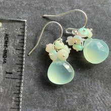 Load image into Gallery viewer, Opal and Chalcedony Cluster Earrings