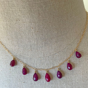 Berries Seven Stone Ombre Necklace, Metal Choices