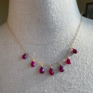 Berries Seven Stone Ombre Necklace, Metal Choices
