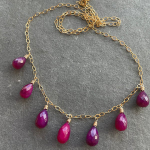 Berries Seven Stone Ombre Necklace, Metal Choices