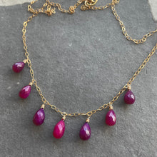 Load image into Gallery viewer, Berries Seven Stone Ombre Necklace, Metal Choices