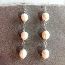 Load image into Gallery viewer, Big and Beautiful Pearl Stack Earrings