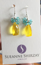 Load image into Gallery viewer, Blueberry Lemonade Pyramid Cluster Earrings