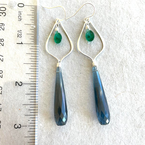 London Blue and Emerald Dangles