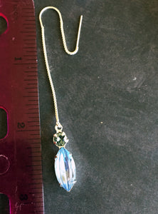 Modern Vintage Swarovski Crystal Threader Earrings, Tanzanite Blue